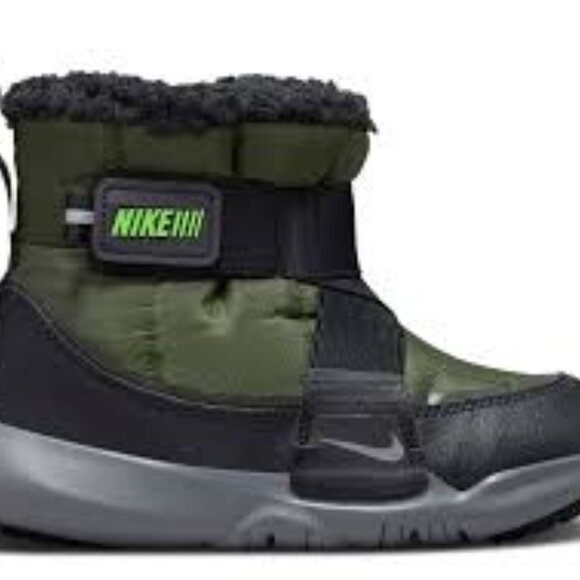 Nike Boy's Green Black Flex Advance D00304-300 Khaki Ankle Cargo Boot Size 1Y